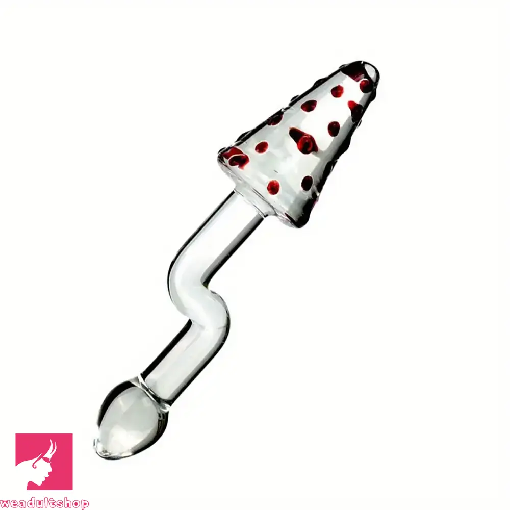 8.07in Glass Clear Spiked Big Double Sided Dildo For Clitoral Penis Sex