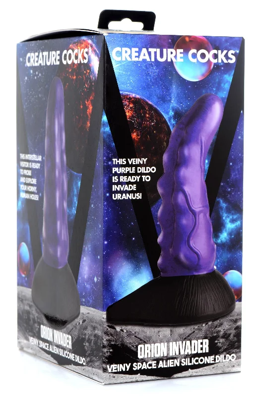 Cc Orion Invader Veiny Space Alien Silicone Dildo - Purple