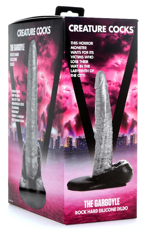 Cc - the Gargoyle Rock Hard Silicone Dildo -  Silver