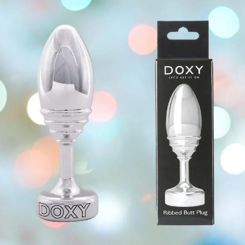 Doxy Ribbed Metal Butt Plug