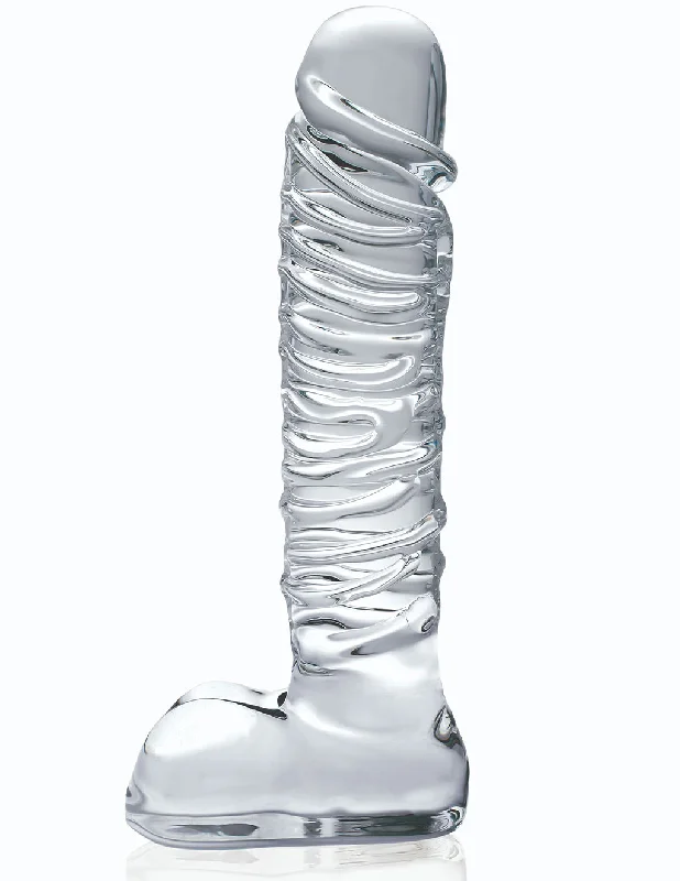 Icicles No 63 Glass Spiral Textured Dildo