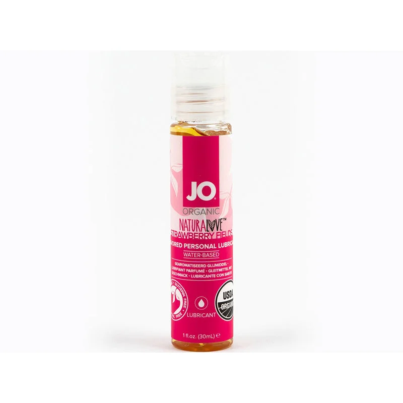 JO NaturaLove Organic Strawberry Fields Flavored Water-Based Lubricant 1 oz.