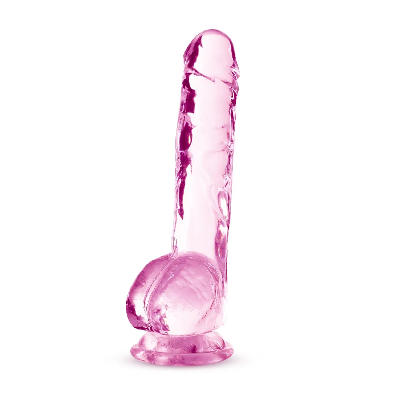 Naturally Yours - 8 Inch Crystalline Dildo - Rose