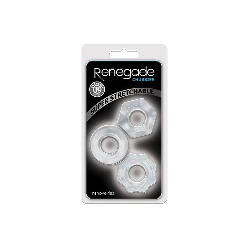 Renegade Chubbies Cock Rings 3-Pack Clear