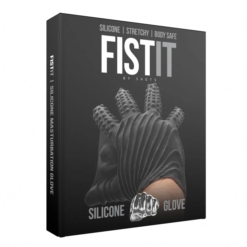 Shots Fist It Silicone Masturbation Glove Black