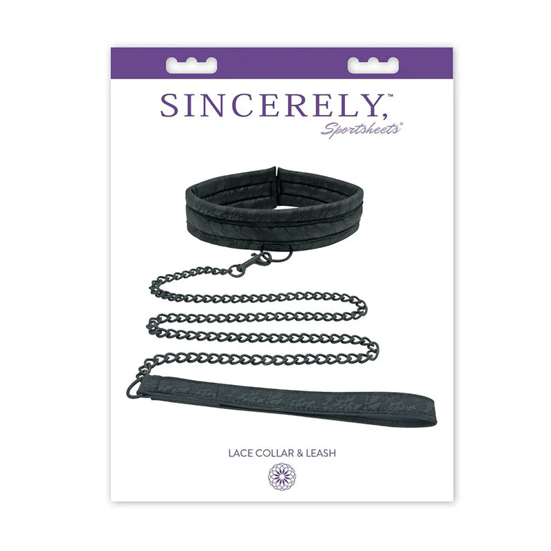 Sincerely, Sportsheets Lace Adjustable Collar & Leash Black