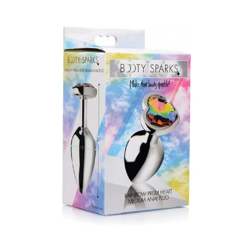 Booty Sparks Rainbow Prism Heart Anal Plug  - Medium