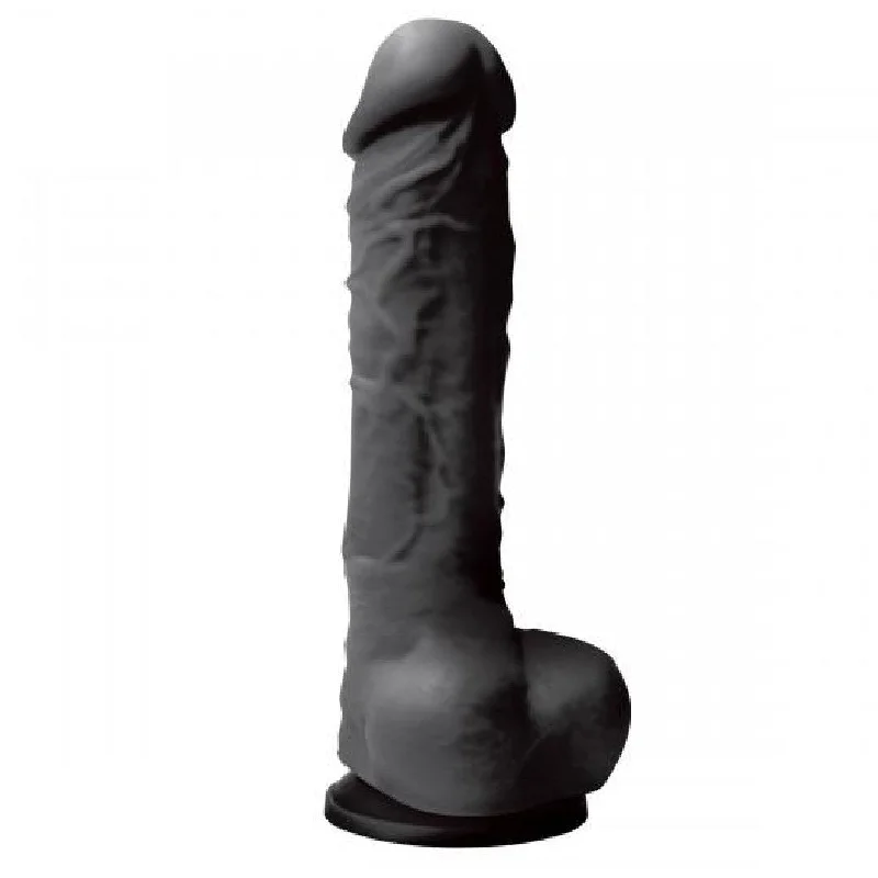 Colours Realistic 7 Inch Silicone Suction Cup Dildo  - Black