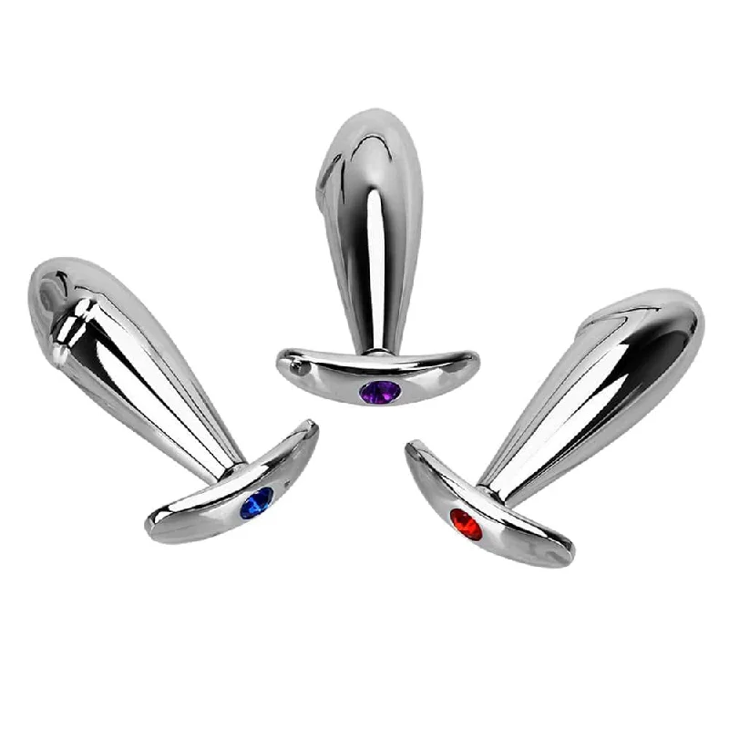 Dick-Inspired Stainless Steel Pretty Jeweled Plug 3.94" Long