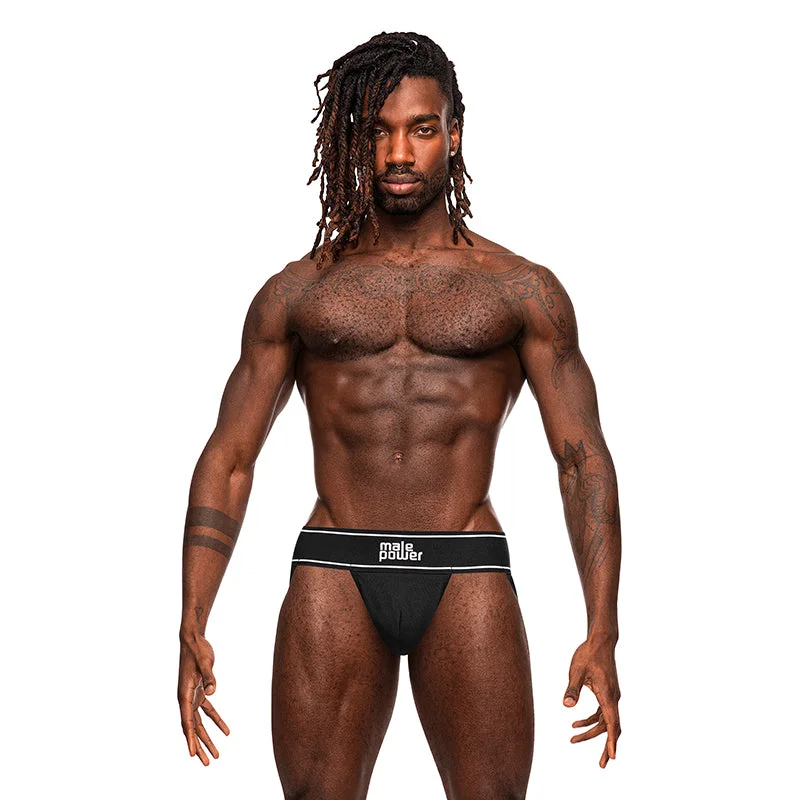 Male Power Modal Rib Jock Black S/M