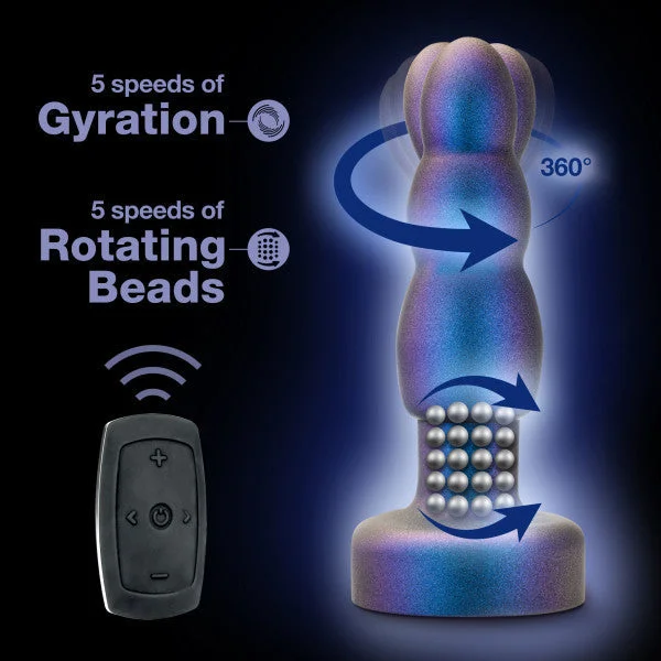 Matrix Vibrating Gyrating Rimming Butt Plug with Remote - Blue