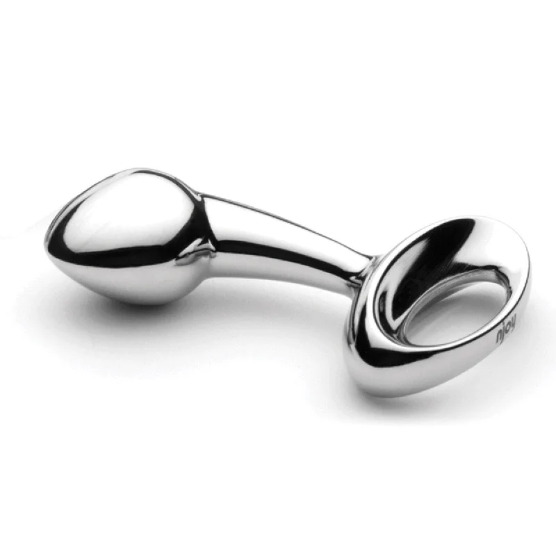 Njoy Pure Small Stainless Steel Butt Plug with Loop Handle