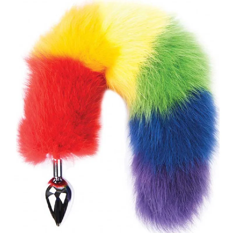 Rainbow Foxy Tail Stainless Steel Butt Plug