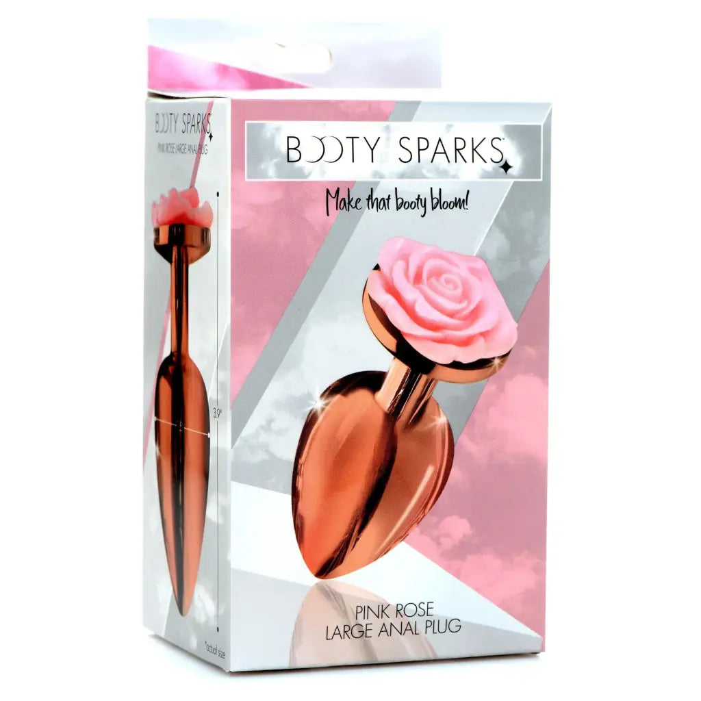 Booty Sparks Rose Gold Anal Plug With Pink Flower