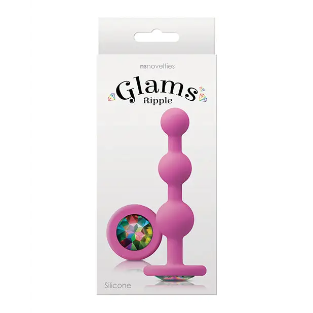 Glams Ripple Anal Beads with Gem