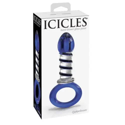 Pipedream Icicles No. 81 Glass Juicer Ribbed Dildo With Handle