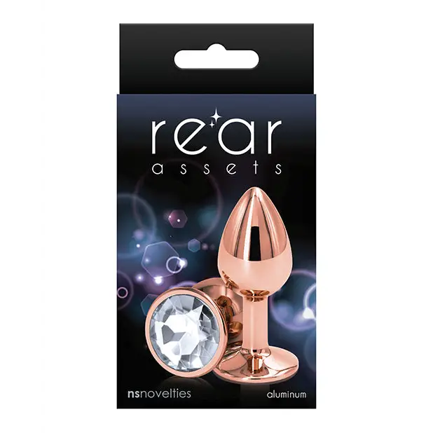 Rear Assets Rose Gold Anal Plug with Jewel