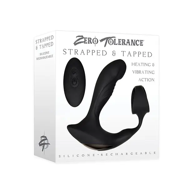 Zero Tolerance Strapped & Tapped Rechargeable Remote-Controlled Heating & Vibrating Silicone Prostate Massager and Cockring