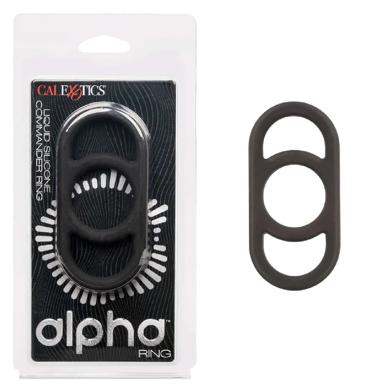 Alpha Commander Liquid Silicone Ring Black - Enhancing Endurance & Pleasure