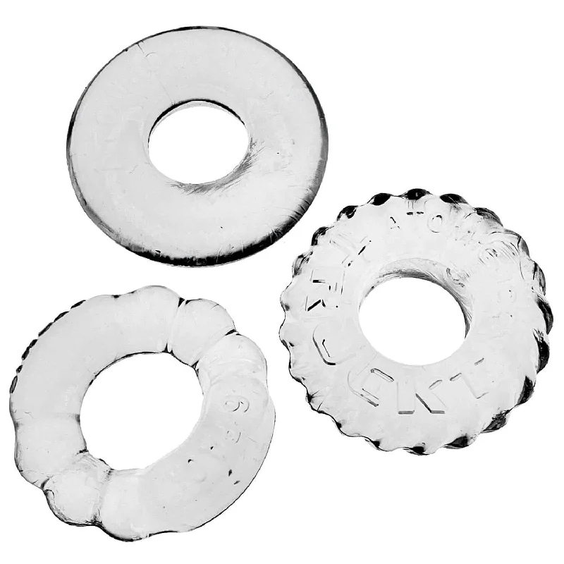 Bonemaker 3 Pack Cock Ring Set Clear from Oxballs: Elevate Your Pleasure