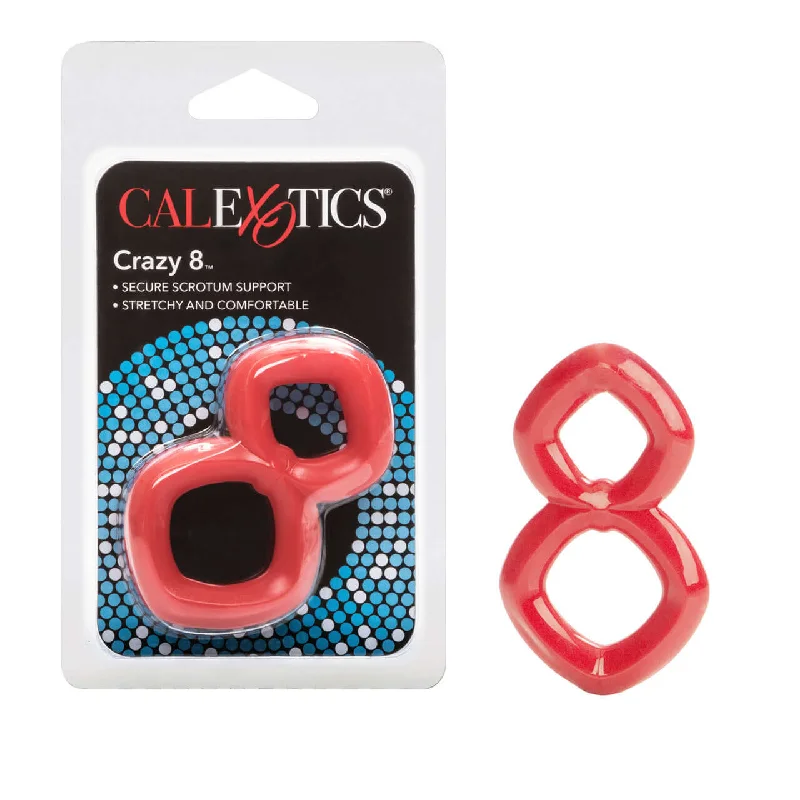 Crazy 8 Ring Red Cock Ring - Dual Support Erection Enhancer