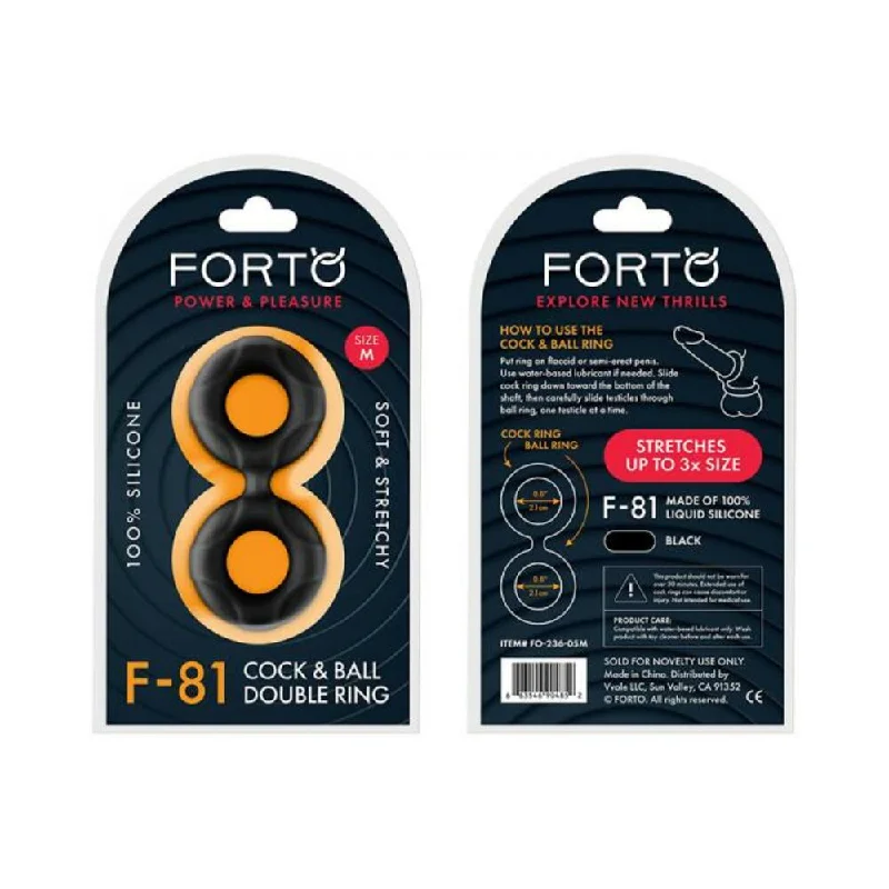 Forto F-81: Double Ring Liquid Silicone 47 Mm Black