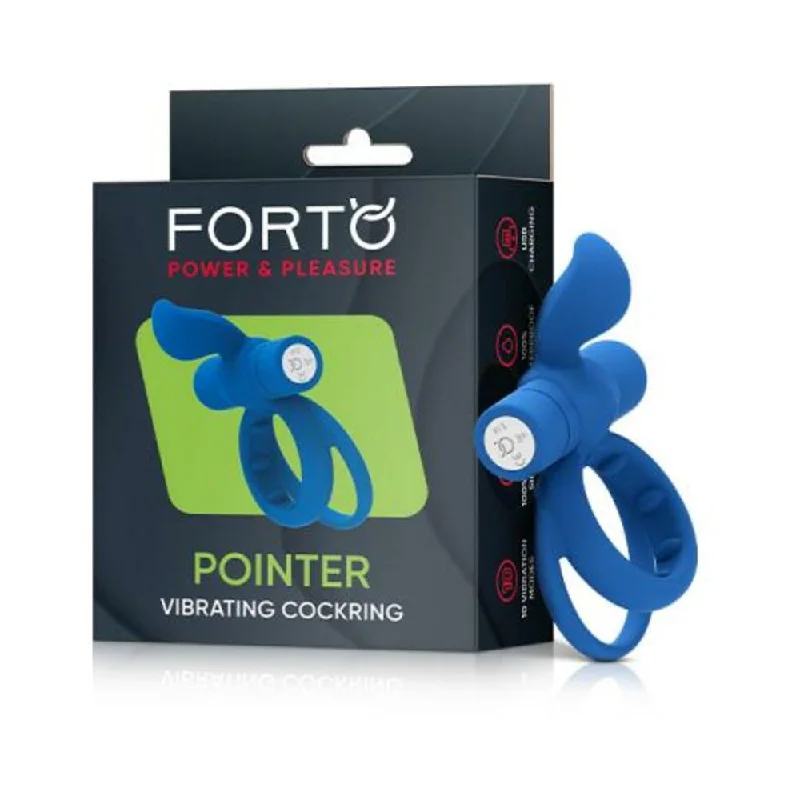 Forto Pointer Vibrating Cockring Blue