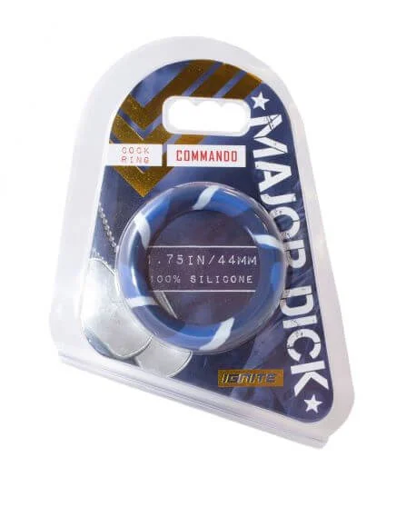 Major Dick Commando Silicone Donut Cock Ring - Blue Camo 1.75" | Phthalate-Free