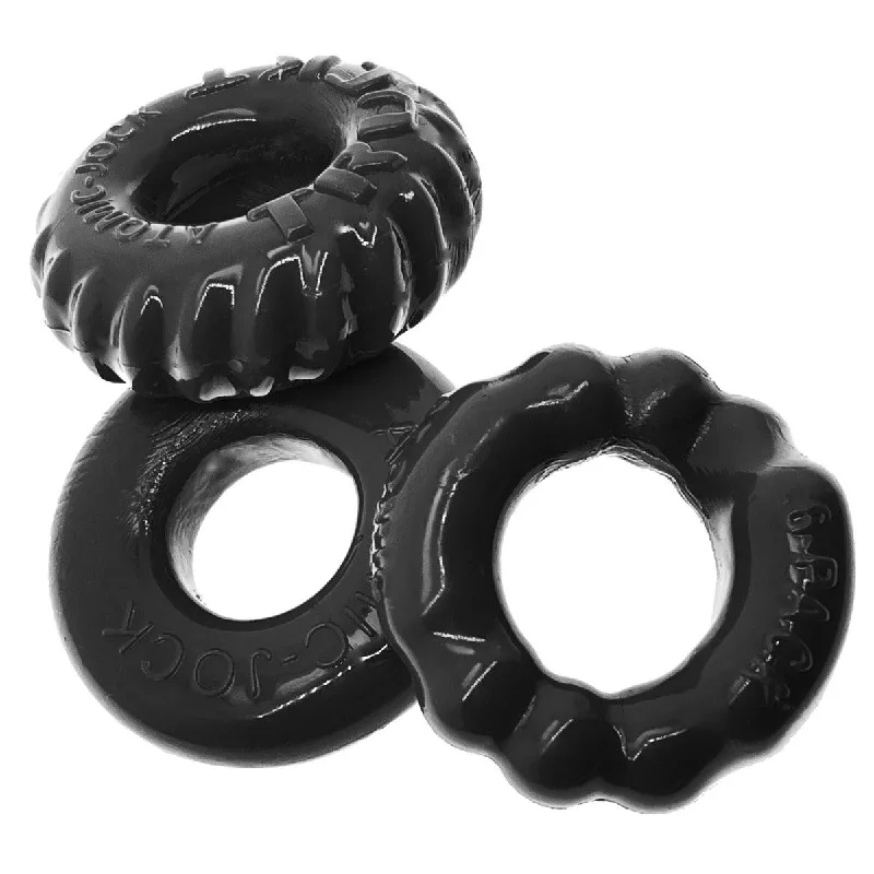 Oxballs Bonemaker 3-Pack Boner Cockring Kit Black