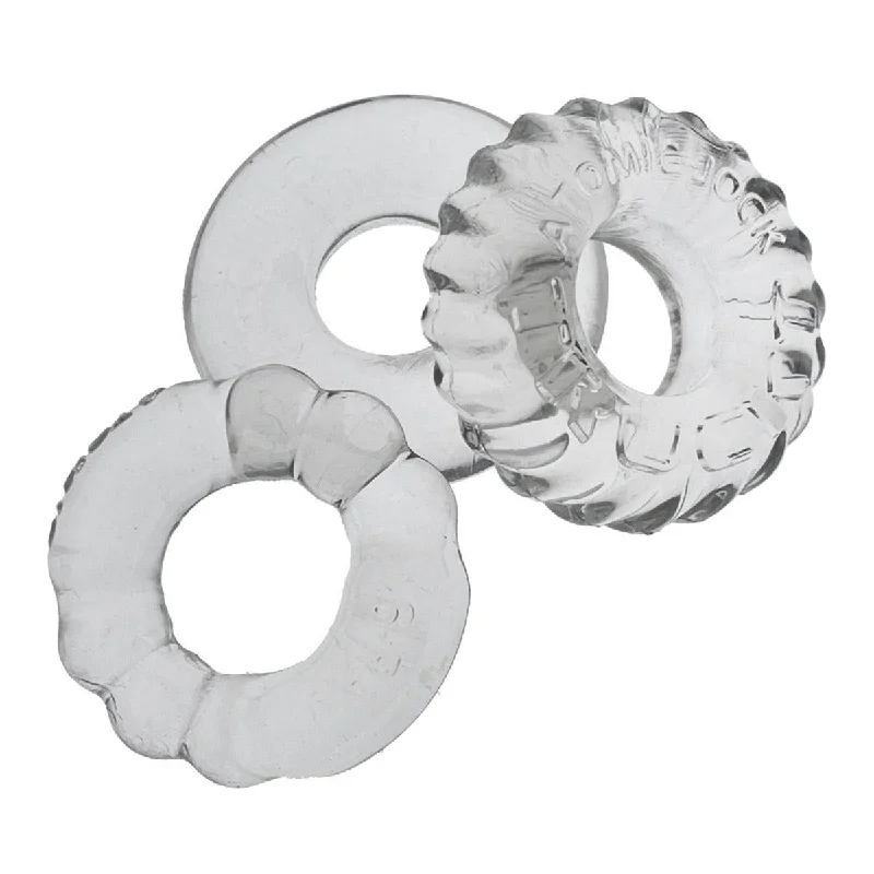 Oxballs Bonemaker 3-Pack Boner Cockring Kit Clear