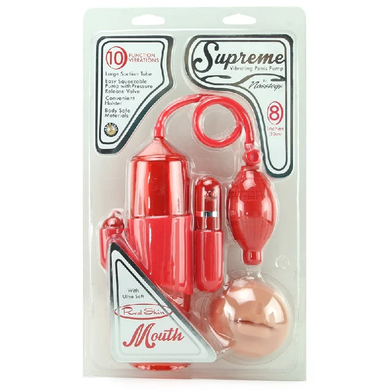 Supreme Vibrating Penis Pump Mouth - Red